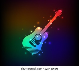 Guitar symbol,rainbow vector