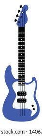 It is a guitar that is amplified by electrical means., vector, color drawing or illustration. 