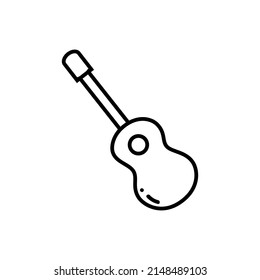 Guitar thin line icon on white background - Vector illustration