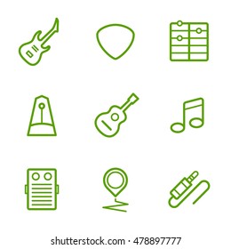 Guitar thin line icons