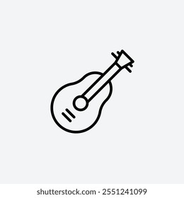 Guitar thin liner icon isolated.