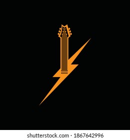 Guitar Thunder Flash Musical Icon Modern Logo