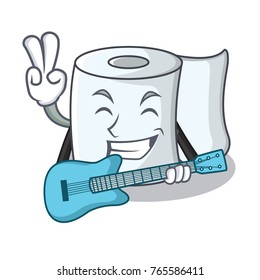 With guitar tissue character cartoon style