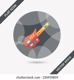 guitar toy flat icon with long shadow,eps10