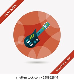 guitar toy flat icon with long shadow,eps10