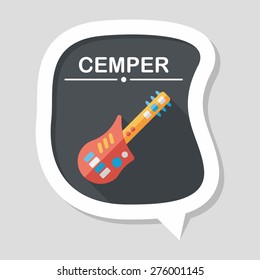 guitar toy flat icon with long shadow,eps10