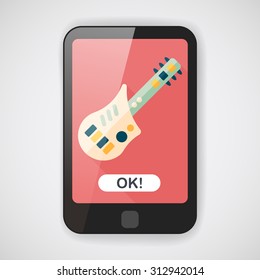guitar toy flat icon with long shadow,eps10
