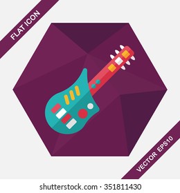 guitar toy flat icon with long shadow,eps10