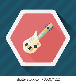 guitar toy flat icon with long shadow,eps10