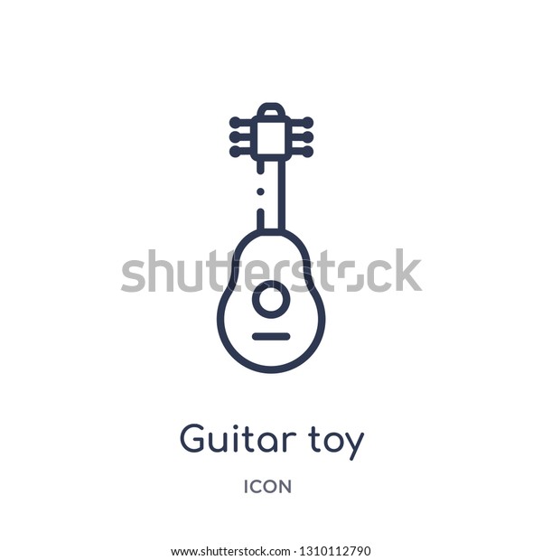 guitar toy icon from toys\
outline collection. Thin line guitar toy icon isolated on white\
background.