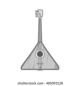 Guitar triangle icon in black monochrome style isolated on white background. Musical instrument symbol vector illustration