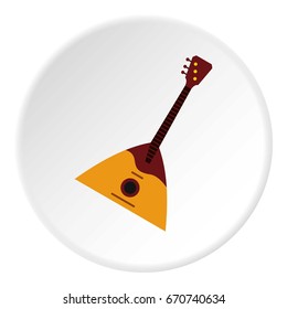 Guitar triangle icon in flat circle isolated vector illustration for web
