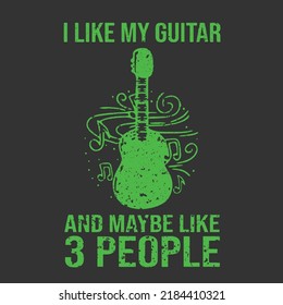 Guitar t-shirt design and Guitar illustration