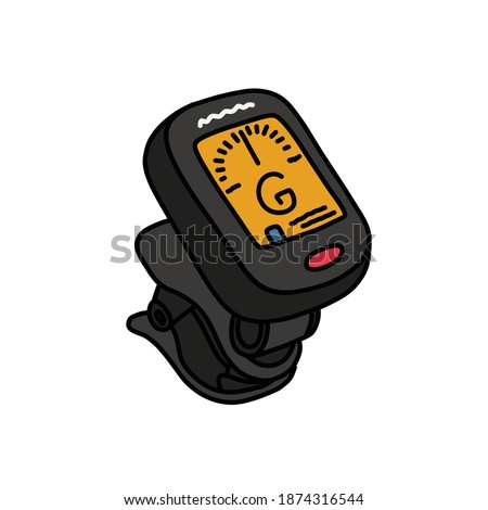 guitar tuner doodle icon, vector illustration