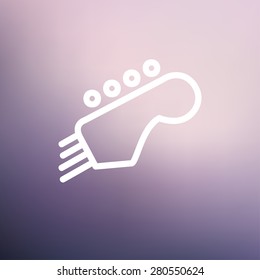 Guitar tuner icon thin line for web and mobile, modern minimalistic flat design. Vector white icon on gradient mesh background.
