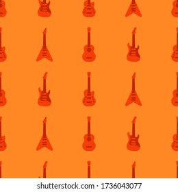 Guitar type seamless pattern background