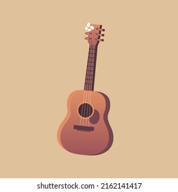 guitar ukulele flat vector isometric design