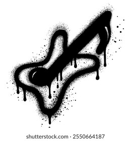 Guitar in urban graffiti style with black spray paint. vector illustration.