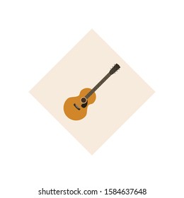 guitar vector, acoustic music illustration.