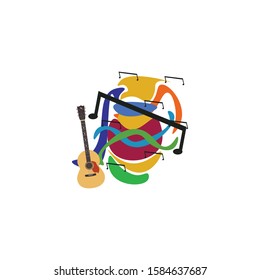 guitar vector, acoustic music illustration.