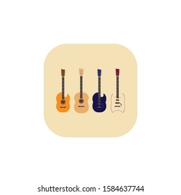 guitar vector, acoustic music illustration.