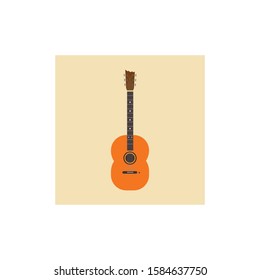guitar vector, acoustic music illustration.