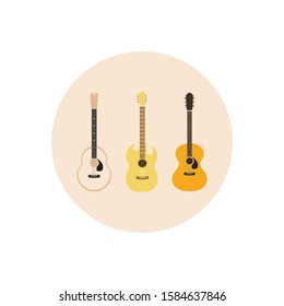guitar vector, acoustic music illustration.