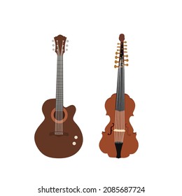 guitar vector in brown color. suitable for animation