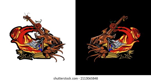 guitar vector can be used as wallpaper in various media

