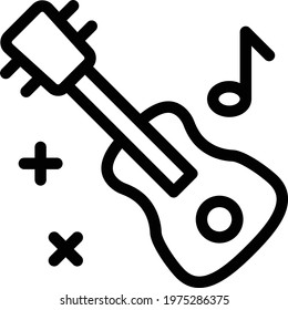 guitar vector color line icon