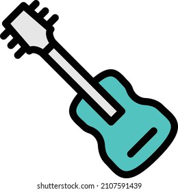 guitar vector color line icon