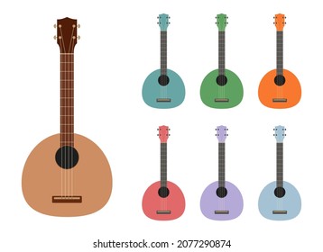 Gitarre, Vektorgrafik, einzeln auf weißem Hintergrund