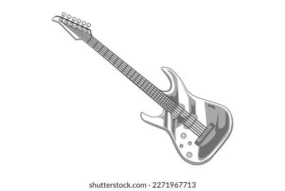 Guitar vector design, A guitar with a string design on it