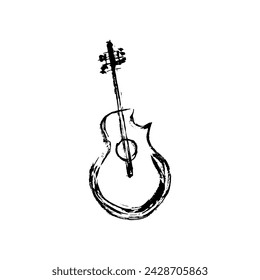 Guitar vector doodle hand drawn sketch