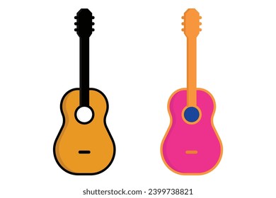 guitar vector element illustration. flat icon style. suitable for music element