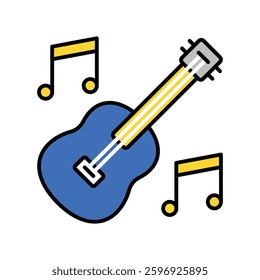Guitar vector filled outline icon. EPS 10 file