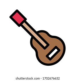 icono de color plano vectorial de guitarra 