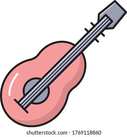 guitar vector flat color icon 