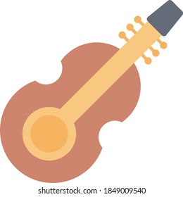 guitar vector flat colour icon 