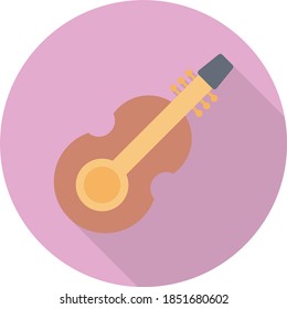 guitar vector flat colour icon 