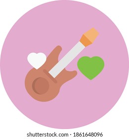 guitar vector flat colour icon