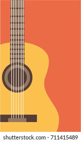 guitar vector flat illustration icon set background