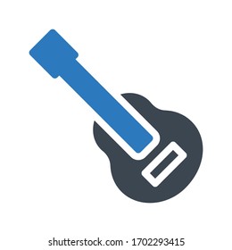 guitar vector glyph color icon 