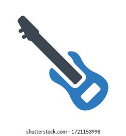 guitar vector glyph color icon 