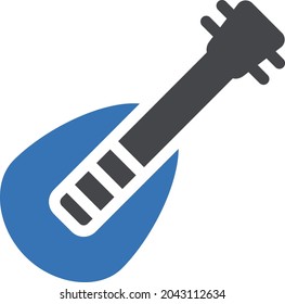 guitar vector glyph colour icon