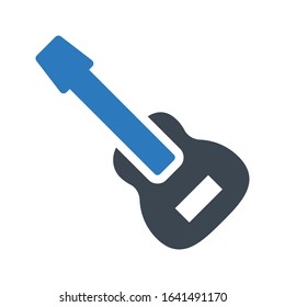 guitar vector glyph flat icon 