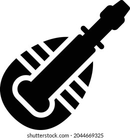 guitar vector glyph flat icon