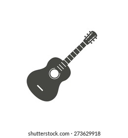 Guitar  - vector icon in black on a white background.