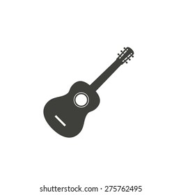 Guitar  - vector icon in black on a white background.