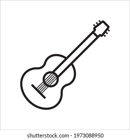 Guitar vector icon. Classic guitar flat sign design illustration. Guitar symbol pictogram 